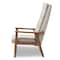 Baxton Studio Roxy Walnut wood and Beige Upholstered Button-Tufted High-Back Chair 133-7141 - alternate 7